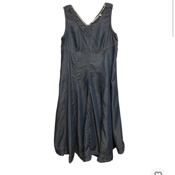 SOFT SURROUNDINGS Dress Womens Medium Sleeveless Chambray Knee-length - Picture 1 of 7